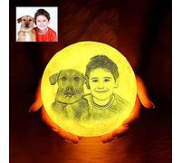 Luce notturna personalizzata al chiaro di luna stampata in 3D con testo fotografico, regalo personalizzato regolabile a LED a 16 colori, per regali di Natale e festa della mamma, 15 cm / 5,9 pollici