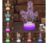 Luce notturna personalizzata con illusione 3D con nome personalizzato ragazza che canta lampada a LED con più colori che cambiano, decorazione musicale per camera da letto soggiorno, regali per gli