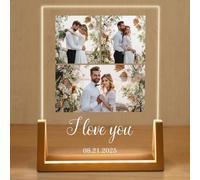 Luce Notturna Personalizzata, Cornici Personalizzate con Testo Fotografico, Regali Personalizzati per Natale Anniversario San Valentino Compleanno, per Donne, Uomini, lei, lui, Famiglia, Amici