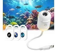 Luce notturna Proiettore Galassia 2 in 1 Hd Smart Dynamic 5d, Plug and Play Hd Star Proiettore, Proiettore Cielo Stella e Oceano Rotante 360°Luna Usb Per Soffitto (Con 3 Film)