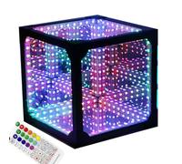 Luce Notturna Rgb Colors Cool Cube, Lampada Tunnel A Specchio Infinito Con Telecomando E Controllo App, 50 Modalità Musicali, Suono Reattivo Per Giochi, Halloween, Feste, Bar E Regali Di Compleanno