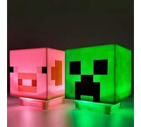 Luce notturna ricaricabile a forma di Creeper di Minecraft, luce a tocco attivata vocalmente, (con cavo USB) modello periferico di Minecraft, luce notturna a forma di maiale rosa, Creeper verde, Creep