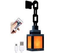 Luce notturna ricaricabile a lanterna pixelata 3D, luce d'atmosfera a LED a 16 colori con telecomando, per camera, arredamento per sala giochi black 1pcs