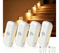 LUCE NOTTURNA RICARICABILE CON SENSORE DI MOVIMENTO 4 PEZZI LAMPADA LED PORTATIL
