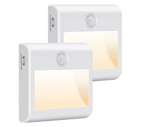 LUCE NOTTURNA SENSOR MOVIMENTO 2 PEZZI LED BATTERIA RISPARMIO ENERGETICO AUTO AC