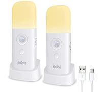 Luce Notturna Sensore Movimento(2 pezzi),Luce Notturna Bambini a Batteria Ricaricabile Portatile con Cavo USB,Luce Led con Auto/On/Off,Adatto a Bambini/Neonato,Armadio,Cucina, Scale, Camera da Letto…