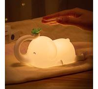 Luce Notturna Silicone Bambini USB Ricaricabile, Lucina Notte Bambini a Forma di Elefantino con Controllo Touch e Funzione di Temporizzazione