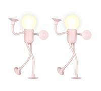 Luce Notturna Sportiva, 2/4 Pezzi Luci Notturna a Forma di Simpatico Omino Divertente con Ventosa, Lampada Notte Fai Da Te per Decorazioni Camera da Letto San Valentino Pasqua