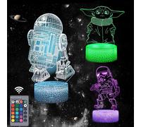LUCE NOTTURNA STAR WARS 3D ILLUSION LAMPADA LED 16 COLORI CAMBIABILI DECORAZIONE