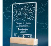 Luce Notturna Stellata Personalizzata,Mappa Stellare Personalizzata Per Una Data Specifica Con Targa Con Codice Spotify,Regalo Romantico di Natale,San Valentino e Anniversario di Matrimonio (Stile B)