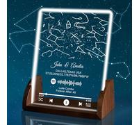 Luce Notturna Stellata Personalizzata,Mappa Stellare Personalizzata Per Una Data Specifica Con Targa Con Codice Spotify,Regalo Romantico di Natale,San Valentino e Anniversario di Matrimonio (Stile A)