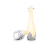 Luce Notturna Torcia Ricaricabile per Bambini 6x21 cm a Forma di Giraffa Bianco/Grigio