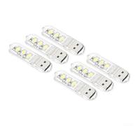 Luce notturna USB portatile a risparmio energetico con perline LED luminose e design compatto in metallo, compatibile con dispositivi alimentati tramite USB per illuminazione notturna (6 pezzi)