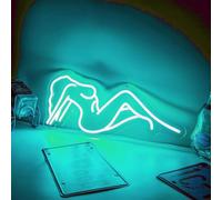 Luce notturne al neon, neon sexy donna logo, 9,4 pollici x 19,7 pollici, parete decorazione, casa camera da letto bar festa decorazione (Bleu glace)