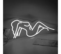 Luce notturne al neon, neon sexy donna logo, 9,4 pollici x 19,7 pollici, parete decorazione, casa camera da letto bar festa decorazione (blanc)