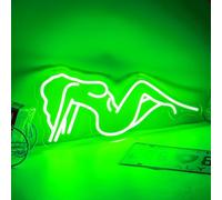 Luce notturne al neon, neon sexy donna logo, 9,4 pollici x 19,7 pollici, parete decorazione, casa camera da letto bar festa decorazione (vert)