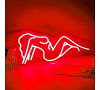 Luce notturne al neon, neon sexy donna logo, 9,4 pollici x 19,7 pollici, parete decorazione, casa camera da letto bar festa decorazione (rouge)