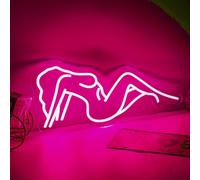 Luce notturne al neon, neon sexy donna logo, 9,4 pollici x 19,7 pollici, parete decorazione, casa camera da letto bar festa decorazione (rose)