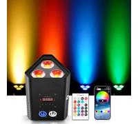 Luce Par a LED a Batteria da 96W, RGBW+UV 6 in 1, Faretto da Palco Ricaricabile, Luce da Discoteca per Feste con Telecomando/Wireless a 2,4 GHz/APP, Adatta per Palcoscenici Festival Feste Club