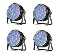 Luce Par a LED da 180W, 4PCS Luce Par RGBW a 18 LED con 35 Luci Ausiliarie da 0,2 W, Illuminazione per Feste in Discoteca con Funzione Auto/Master-Slave/8CH, Luce par Adatta per Matrimoni e Feste