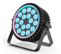Luce Par a LED da 180W, Luce Par RGBW a 18 LED con 35 Luci Ausiliarie da 0,2 W, Illuminazione per Feste in Discoteca con Funzione Auto/Master-Slave/8CH, Luce par Adatta per Matrimoni e Feste