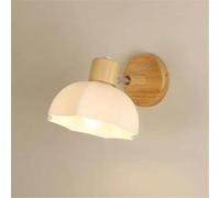 Luce Paralume e Base Legno, Lampada a Parete Creativa con Cablaggio in Metallo, Perfetta per la Camera da Letto (C)