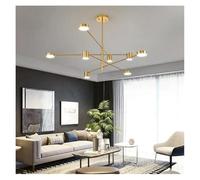 Luce Pendente, Lampadario a LED Moderno e Semplice for Studio, Ristorante, Cucina, Soggiorno, Camera da Letto, Creativo Nordico, Illuminazione for la casa(Gold 8 Heads)