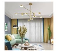 Luce Pendente, Lampadario a LED Moderno e Semplice for Studio, Ristorante, Cucina, Soggiorno, Camera da Letto, Creativo Nordico, Illuminazione for la casa(Gold 10 Heads)