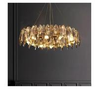Luce Pendente, Lampadario di Cristallo di Lusso Moderno di Design Nordico, Illuminazione, plafoniera, Soggiorno, Arredamento for la casa, luci Pendenti a LED(Warm Light,D80cm)