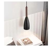 Luce Pendente, Moderne lampade a Sospensione a LED in Stile Nordico, Design Creativo, lampadario a LED Semplice in Pietra e Legno for l'arredamento della Sala da Pranzo(Noir)