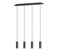 LUCE PENDENTE NERO OPACO 4 FLAMMIG PENDOLI MODERNA DESIGN INTERNO MARLEY