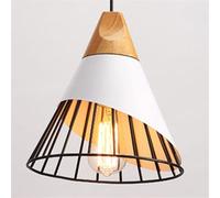 Luce Pendente per Camera da Letto Lampada a Sospensione A Cono Industriale Lampada a Sospensione LED in Metallo E Legno Lampadario per Sala da Pranzo Lampadario Creativo Moderno Regolabile per