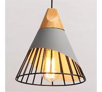 Luce Pendente per Camera da Letto Lampada a Sospensione A Cono Industriale Lampada a Sospensione LED in Metallo E Legno Lampadario per Sala da Pranzo Lampadario Creativo Moderno Regolabile per