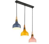 Luce Pendente per Camera da Letto Lampada a Sospensione Nordica A 3 Teste Paralume in Metallo con Cavo Flessibile da 47,2 Pollici per Isola Cucina Tavolo da Pranzo Plafoniere Sospese