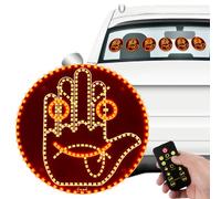 Luce per auto 2 in 1 per dito, 14 modalità di luce con pollice su e giù, espressione di gesto con luci, luce per mano e gesto del dito con telecomando, lampada con segno di viso sorridente, accessorio