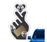 Luce Per Auto A Cuore - 4,33x2,56 Pollici Lampada Wireless Romantica Dal Design Gestuale | Design Gestuale Luce Ambientale Per Auto Solare Con Sensore Di Vibrazione, Per Donna Uomo Finestra Tr