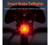 Luce per bicicletta, luce posteriore smart per bicicletta - rilevamento automatico della frenata con più modalità di illuminazione, luce posteriore per guida notturna, accessori per bicicletta per spo