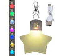 Luce Per Borsa, Luce Per Borsetta, Lucis Ricaricabili Borsette Da Donna, Luces Notturna Luminosa Da Appendere Alla Borsa, Portachiavi LED Borsas Con Sette Colori, Mini Lampada A Led Borsas(Stella)