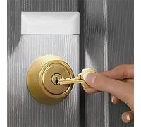 Luce per buco della serratura della porta, sensore automatico a infrarossi, rilevatore di movimento, 4 luci LED da attaccare ovunque, funzionamento a batteria, bianco