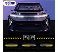 Luce per cofano auto a LED con indicatori di direzione Scansione gialla Avviamento DRL Luci di marcia diurna dinamiche Lampada decorativa per auto 12V