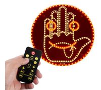 Luce per dita e segno di espressione per auto, luce per gesti auto, per esprimersi, segno di gesto della mano, 2 in 1 segno di espressione per dita che si illuminano, lampada per viso sorridente in