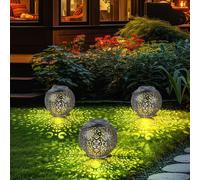 Luce per Esterni a Sospensione Lampada Solare Orientale Argento Sfera LED 3x [EEK: Inaditato]
