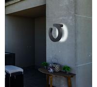 Luce per Esterni Applique da Parete Lampada LED Giardino Patio Grigio D 30 CM