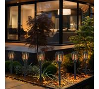 Luce per Esterni con Picchetto Solare LED Effetto Fuoco Chiodi Giardino Patio 6x