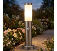 Luce per Esterni con Piedistallo Lampione Giardino Sensore IP44 Inox E27 Altezza