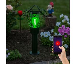 Luce per Esterni con Piedistallo Piantana Smart RGB LED Google Alexa Cct Acciaio