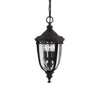 Luce per Esterni Kettenlaterne Sospensione Acciaio Vetro D.21,6 CM 3 Luci Nero [EEK: Non valutato]
