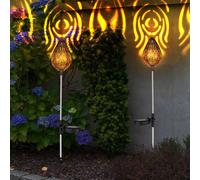 Luce per Esterni Lampada a Spiedo Solare Chiodi Rame Acciaio Giardino LED 2x