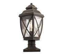 Luce per Esterni Lampada da Giardino con Piedistallo Lanterna H 49,7 CM Bronzo [EEK: Non valutato]