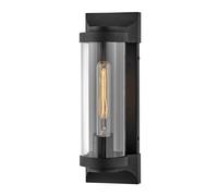 Luce per Esterni Lampada da Parete Alluminio Nero Vetro IP44 H 35,6 CM Giardino
